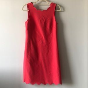 Coral Scalloped Work Dress